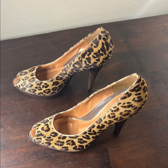 Luichiny Brown Stiletto Heels with Leopard Print Sz 8 - Picture 5 of 12